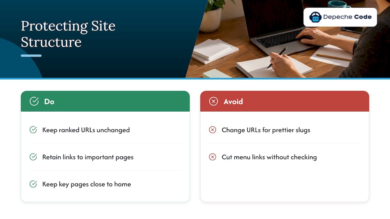 Website hierarchy with stable URLs and links