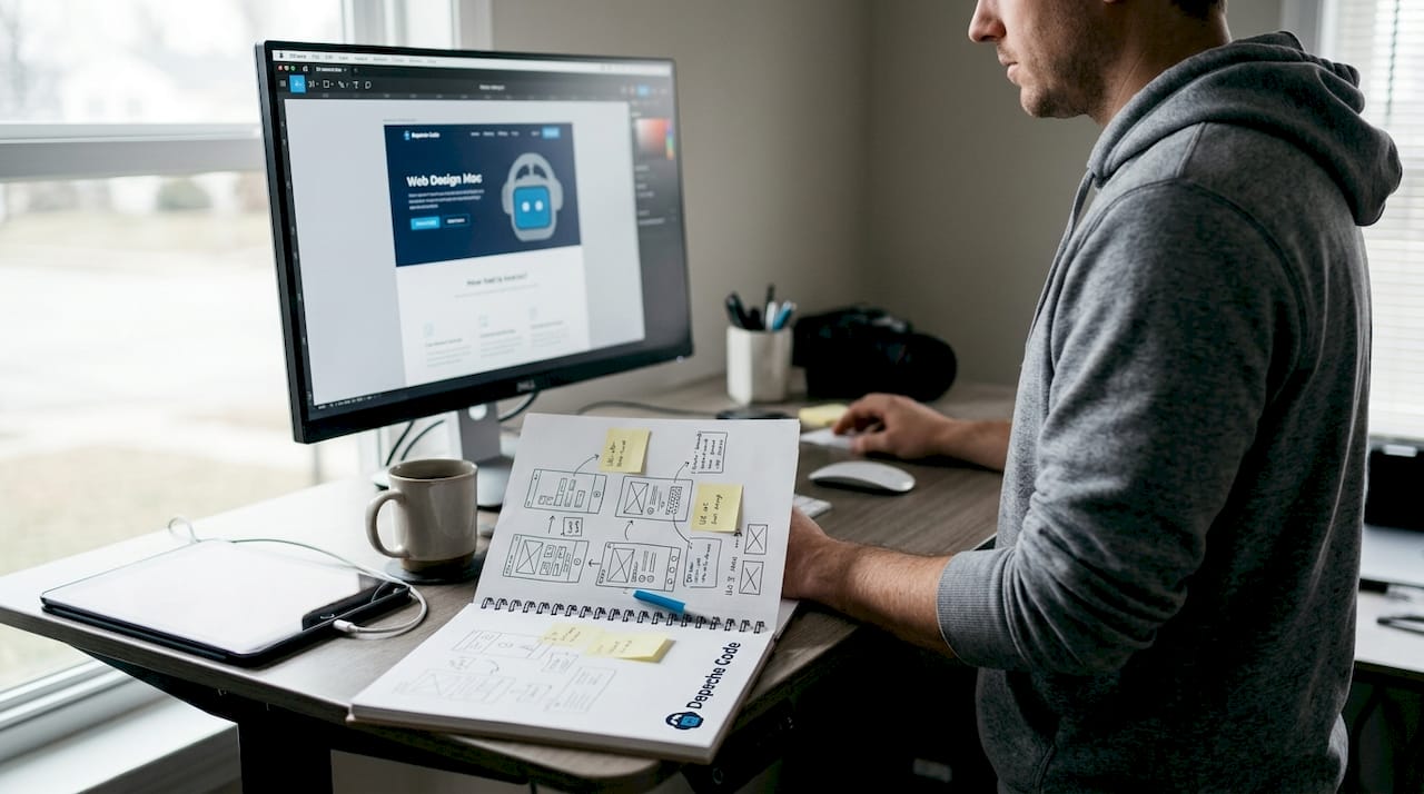 1775469227036_designer-reviewing-website-ux-prototype-at-desk designer reviewing website ux prototype at desk