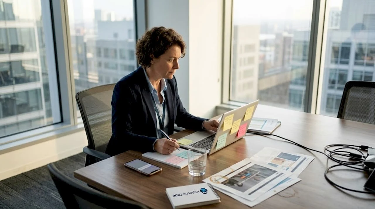 manager reviewing website launch checklist