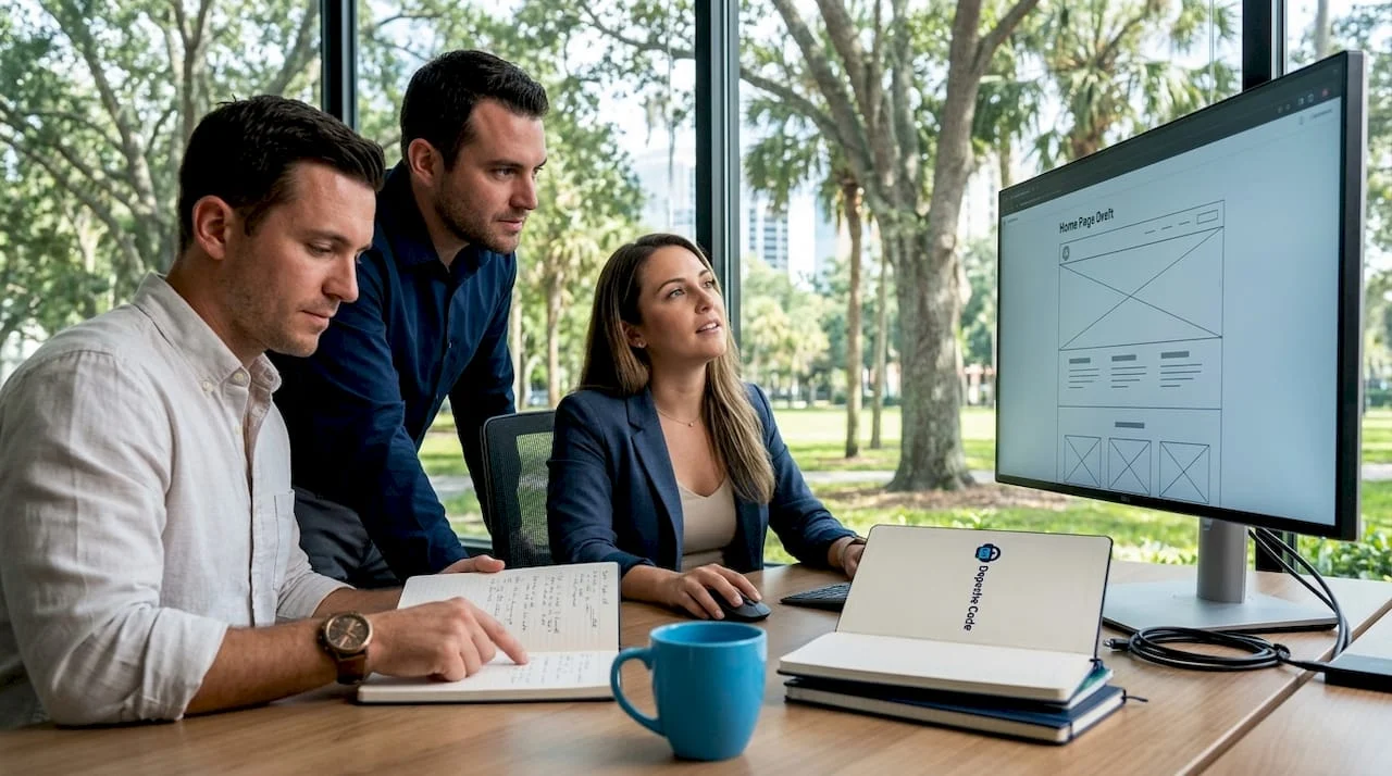 orlando agency team working on website mockup