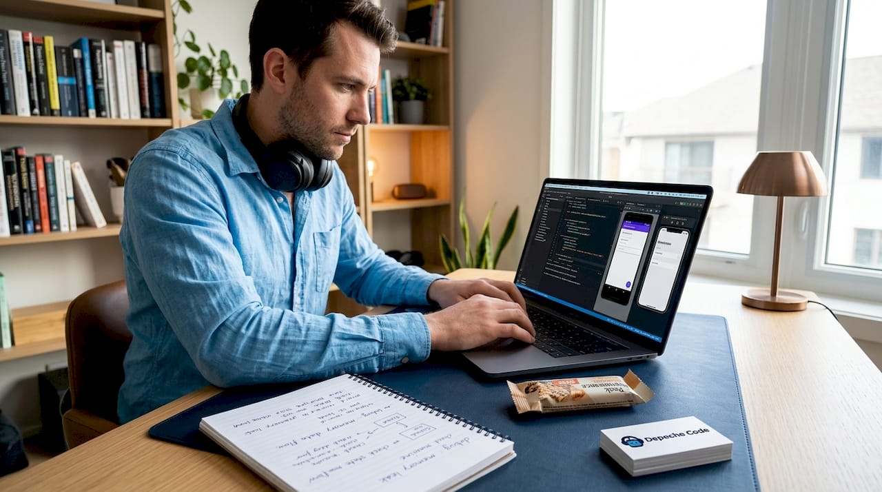 Top benefits of mobile app development for businesses 1 Developer testing app on multiple devices