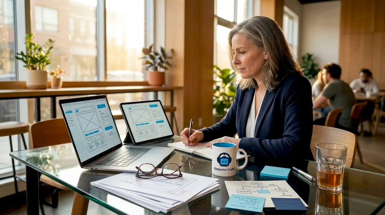 1779593702574_business-owner-reviewing-mobile-app-wireframes-at-desk business owner reviewing mobile app wireframes at desk