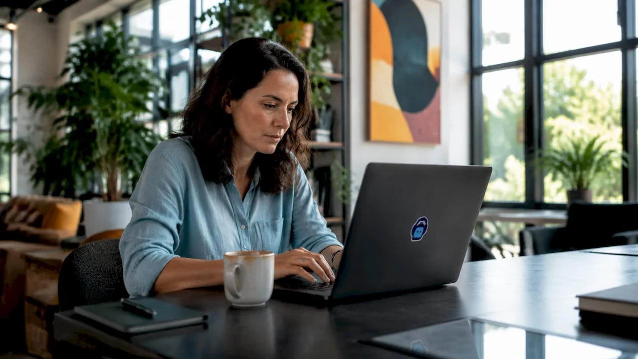 woman reviewing website cost spreadsheet at desk