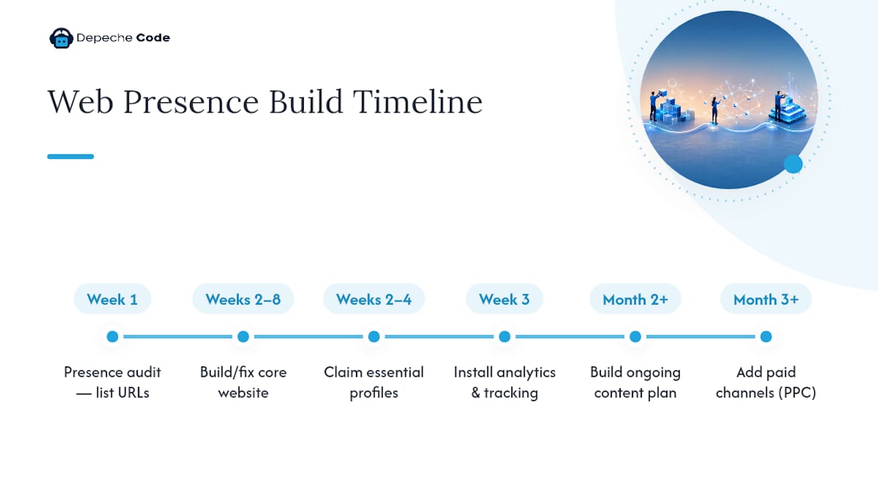Web Presence Definition: Build and Measure Yours in 2026 1 How do you build a web presence step by step? â overview diagram