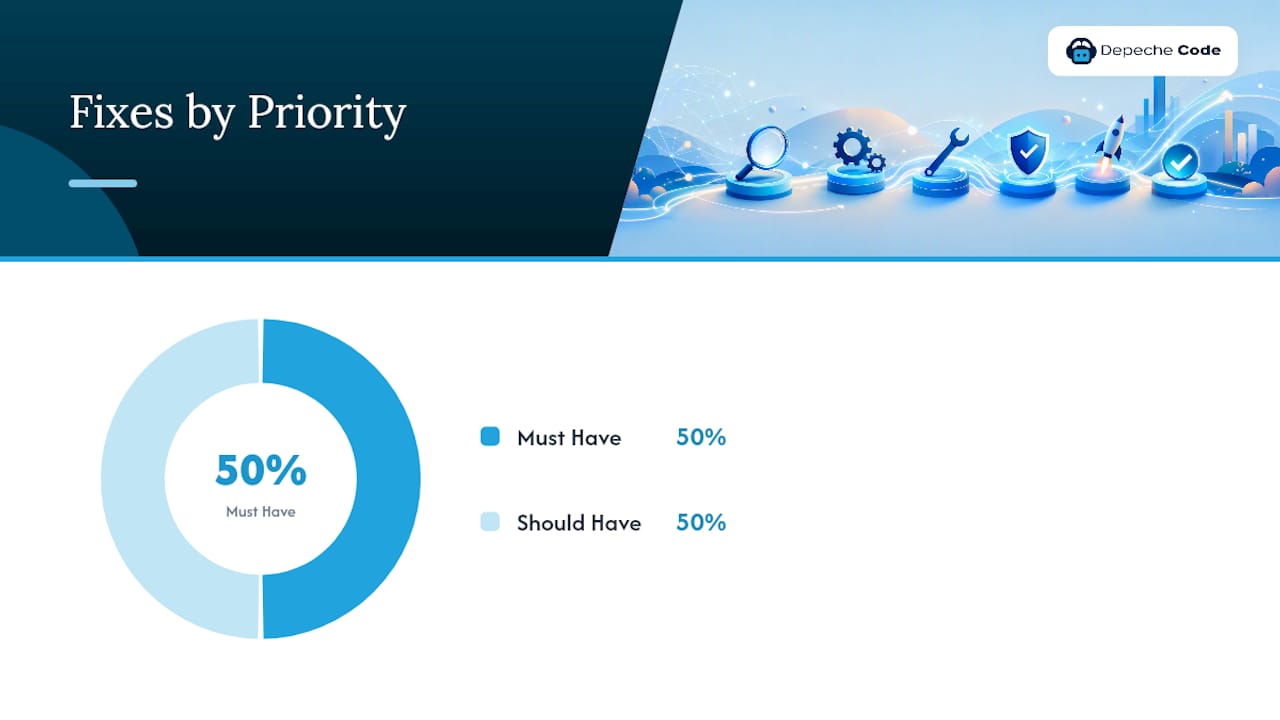 Prioritization matrix of mobile optimization fixes
