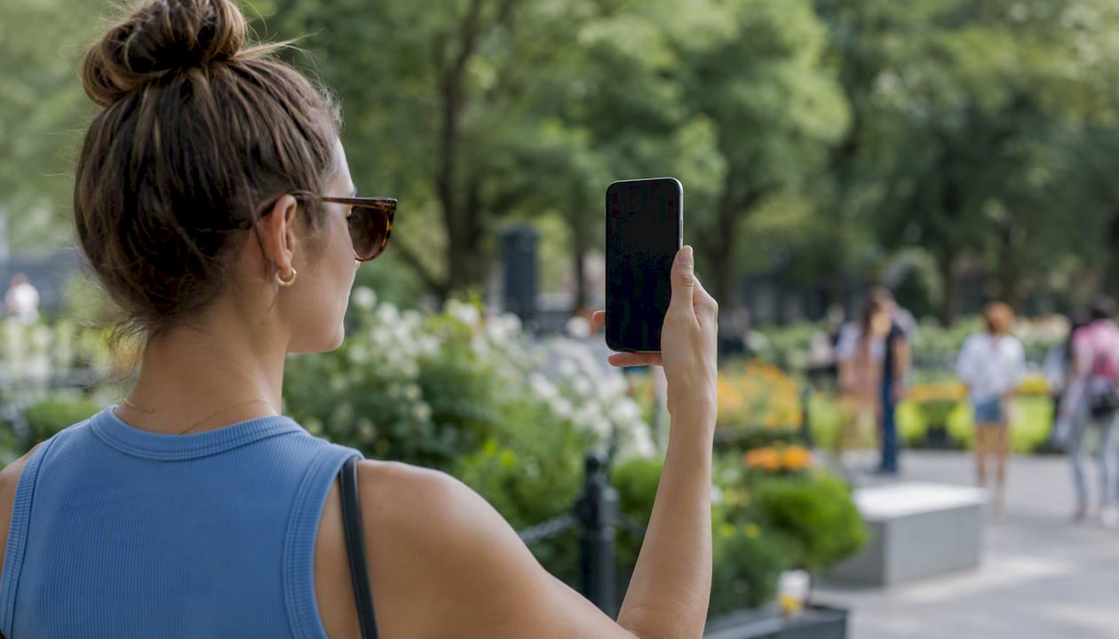 Hand recording short-form video on smartphone