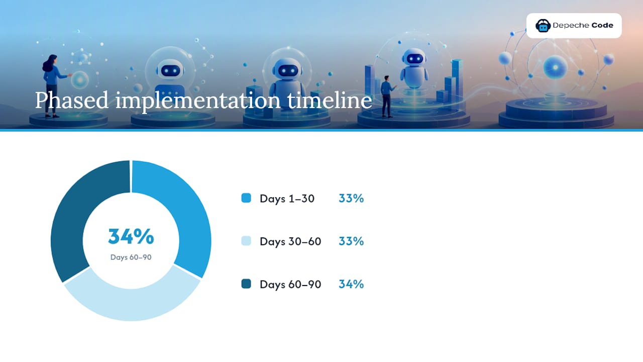 AI Chatbot Setup Steps: Your 2026 Business Playbook 2 AI chatbot phased 30-60-90 day implementation timeline