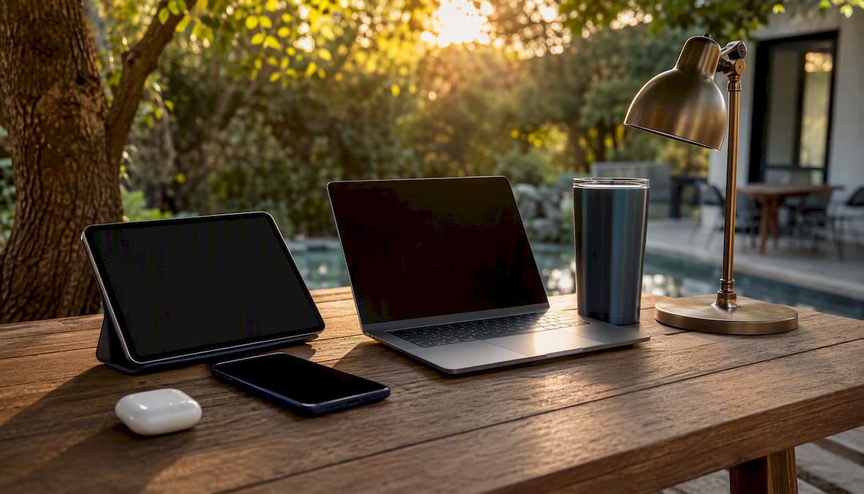 Workspace with multiple social analytics devices
