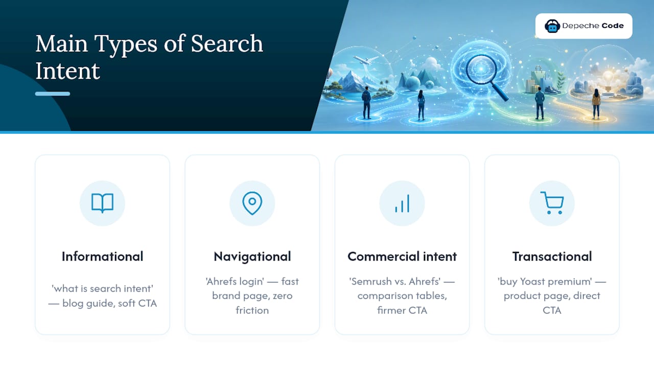 Diagram comparing four main types of search intent