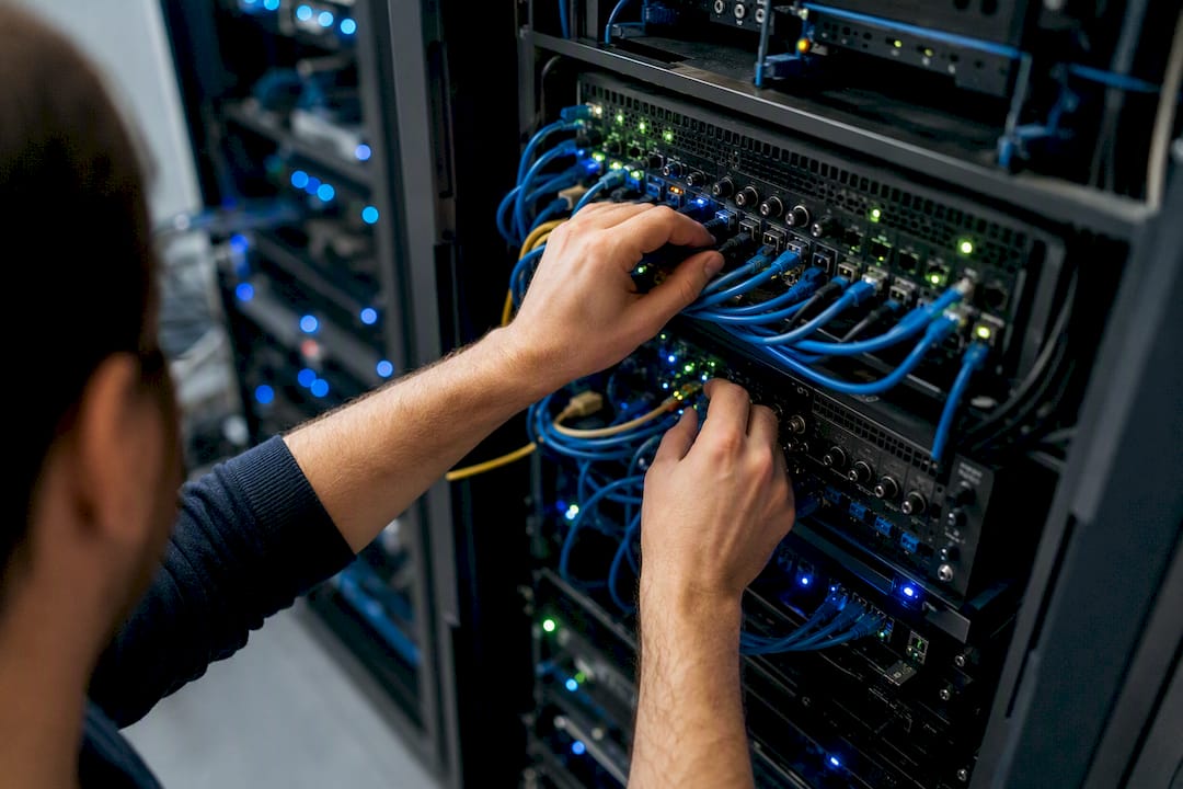 Technical SEO Audit Cost in 2026: Full Pricing Breakdown 1 Hands configuring network equipment for site crawl