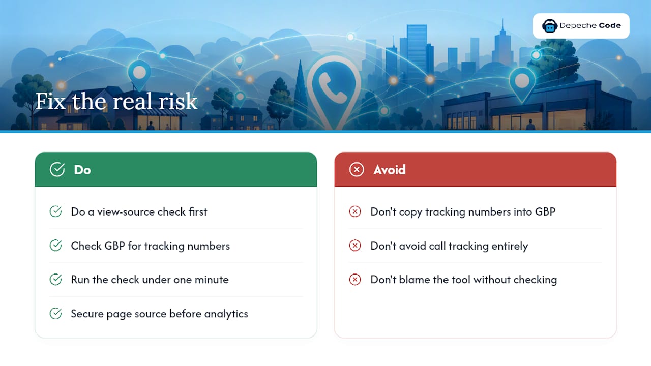 The Gap Between Call Tracking Advice and What Actually Breaks Sites — overview diagram