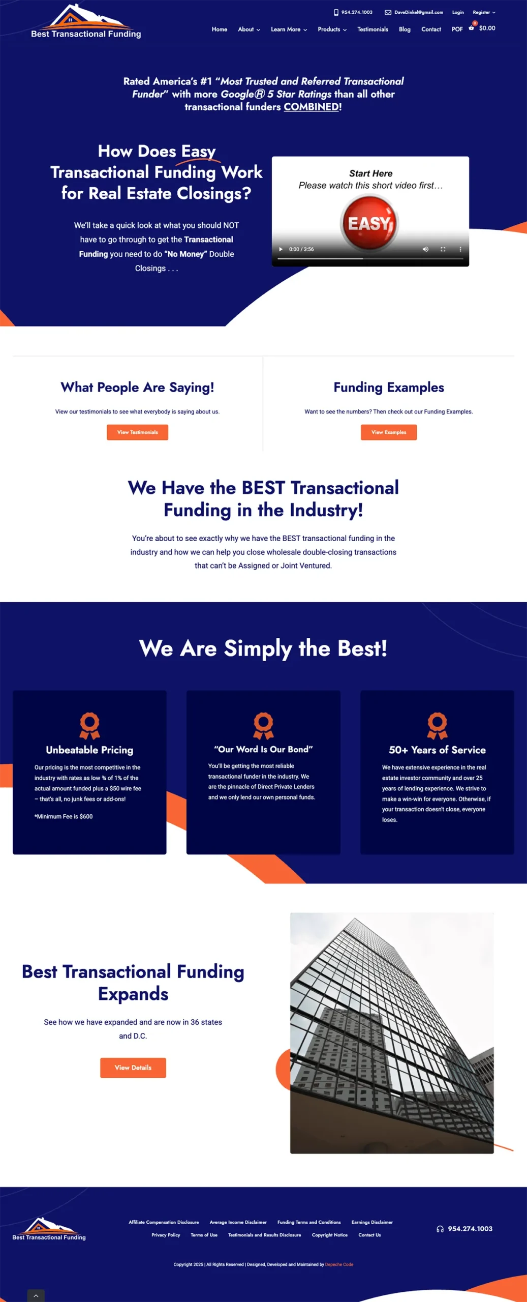 Best Transactional Funding website — full page screenshot