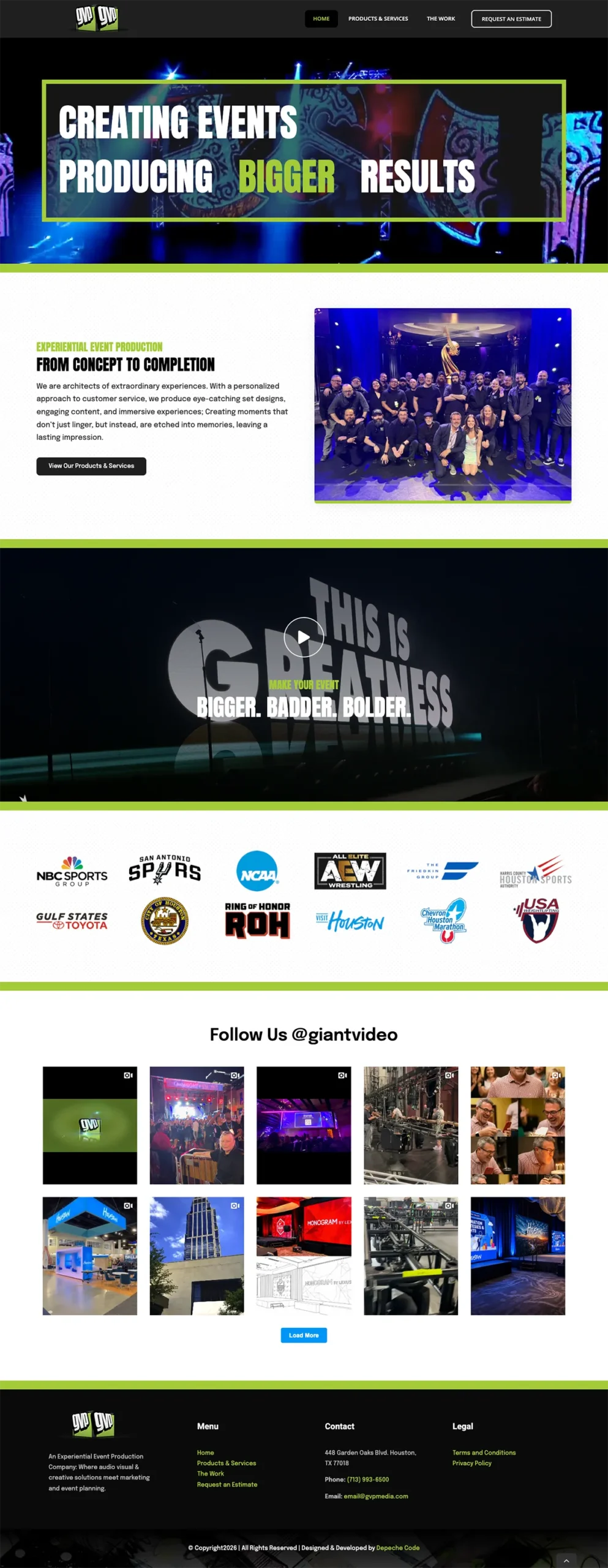 GVP Media website — full page screenshot