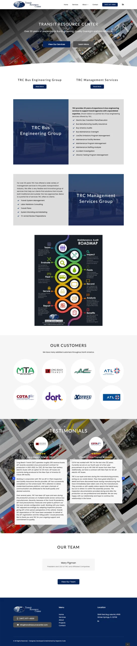 Transit Resource Center website — full page screenshot