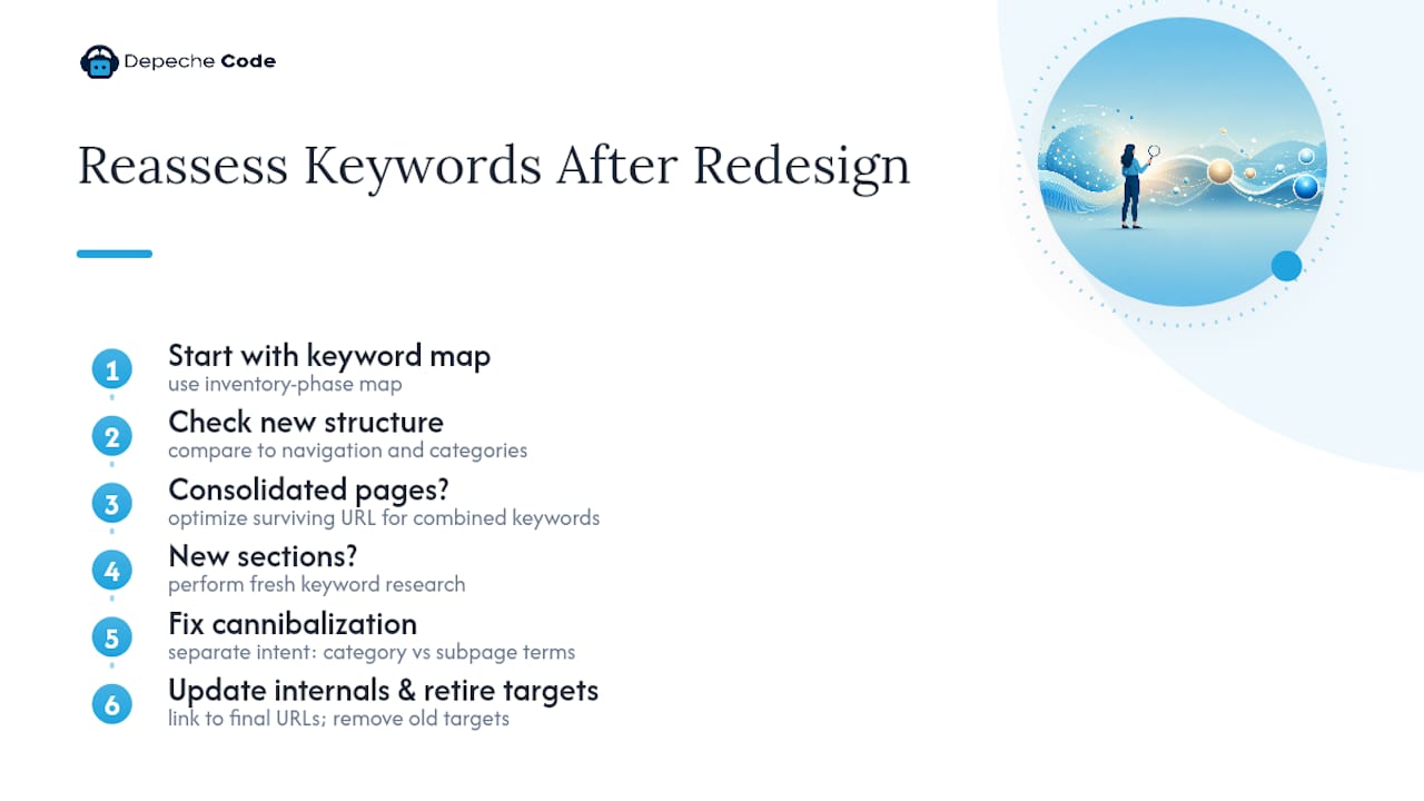 Do You Need to Reassess Keyword Strategy After a Redesign? — overview diagram