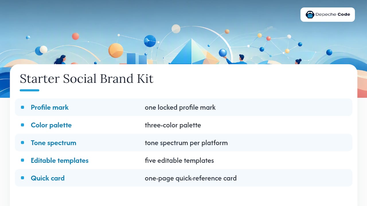 Five components of a starter social brand kit