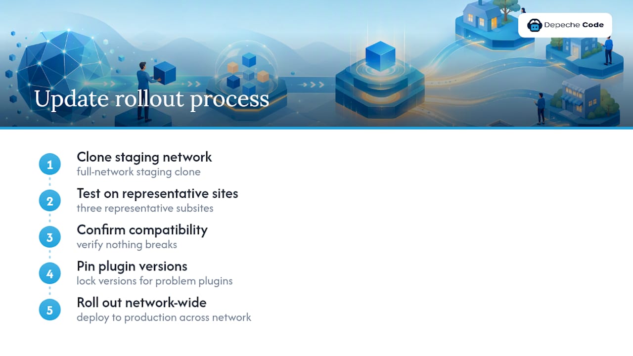 Staging and rollout process for network updates