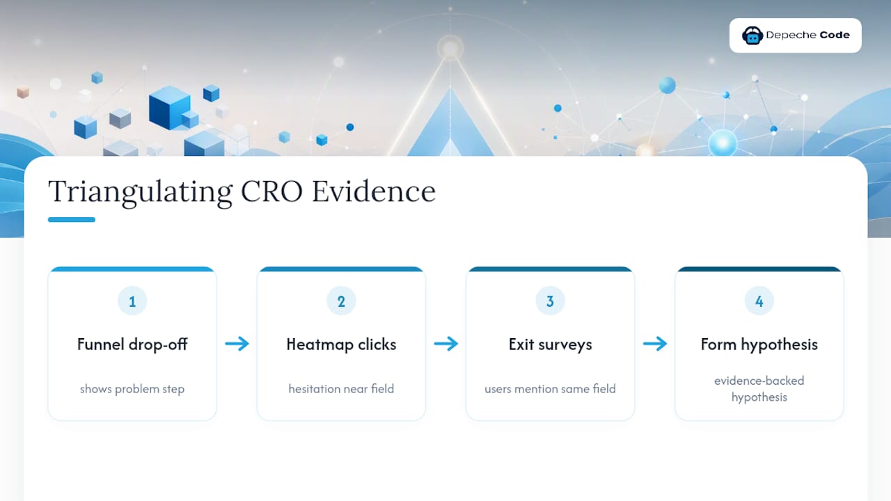Three CRO data sources forming one hypothesis