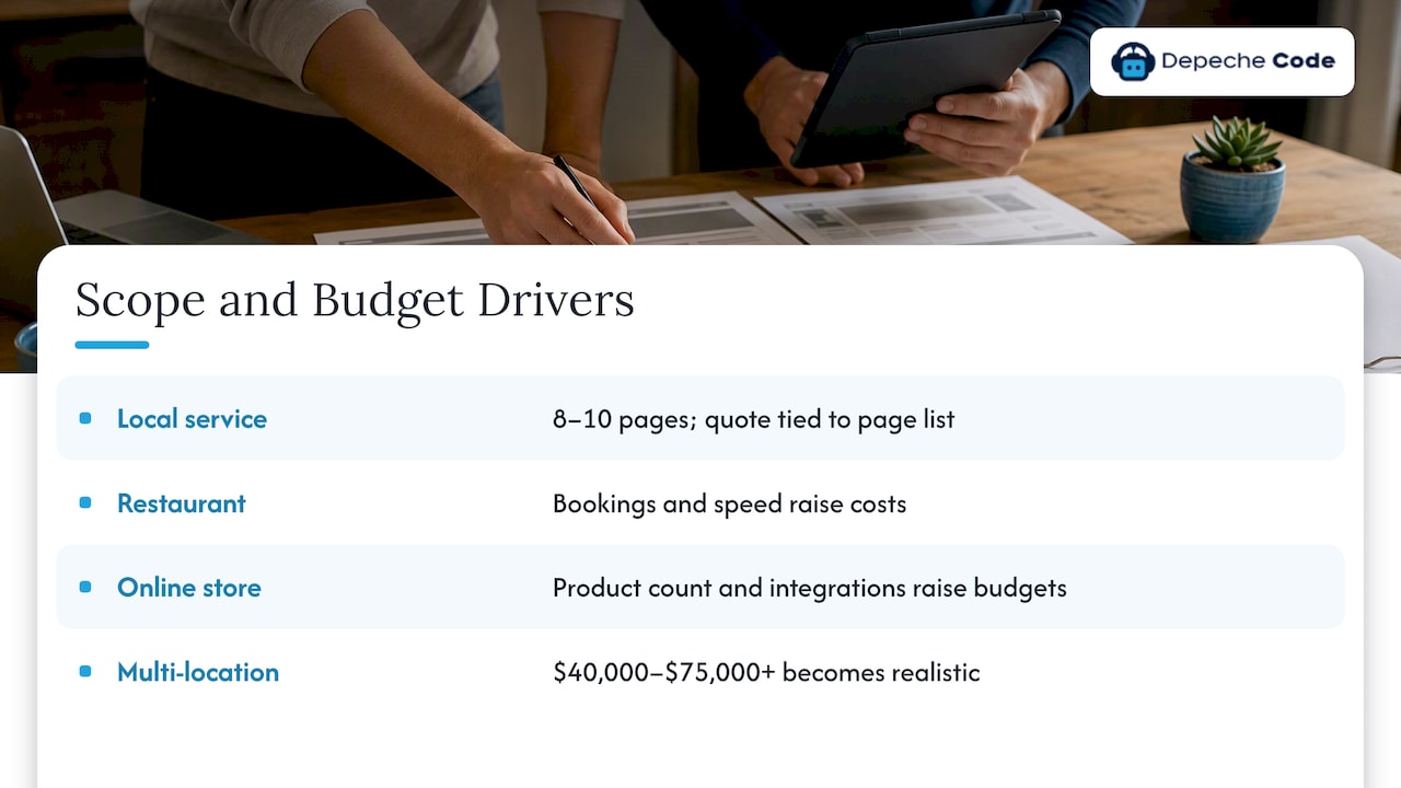 Worked examples: how scope changes the budget — overview diagram